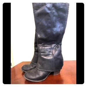 Fergalicious black knee high boots